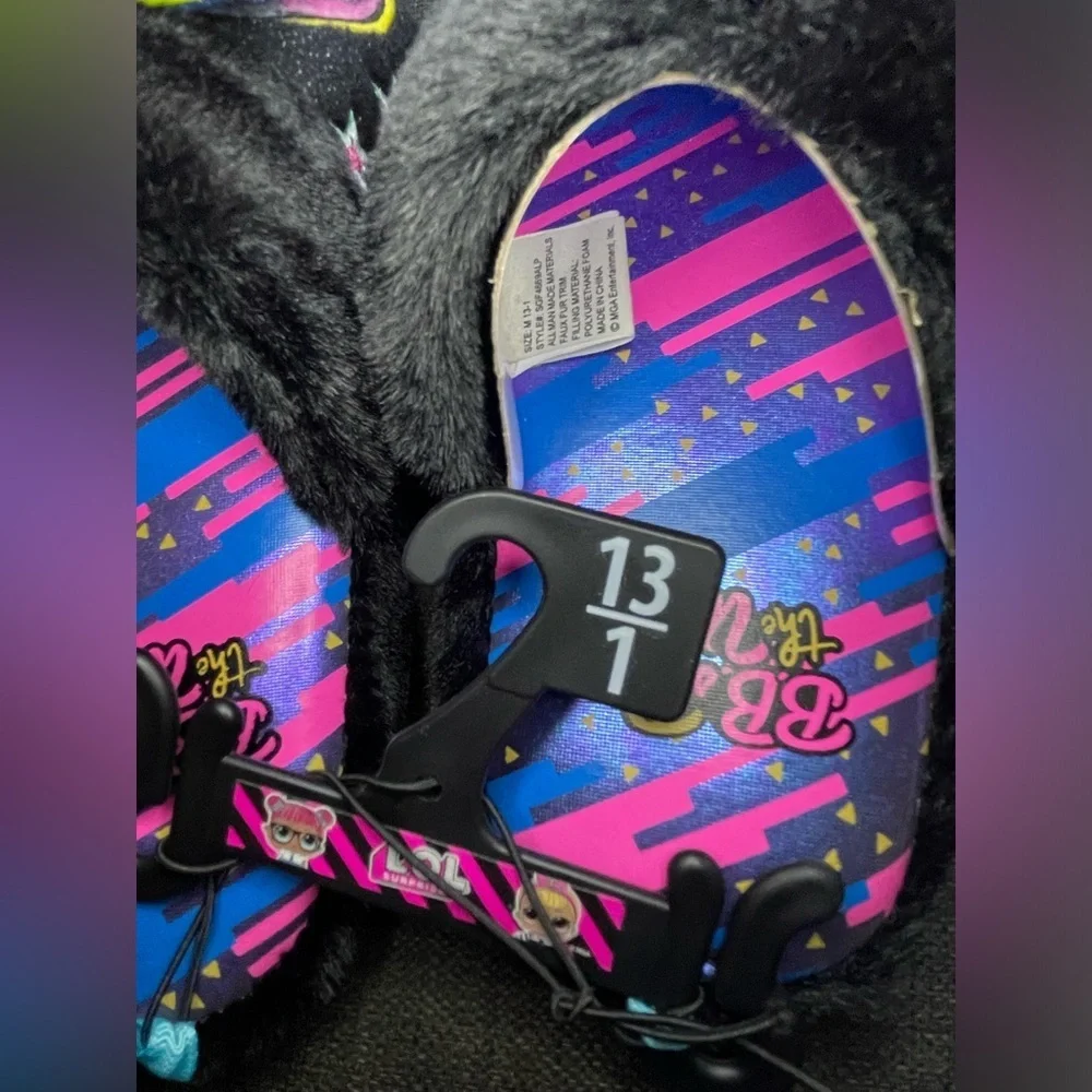 L.O.L. Surprise! Black and Pink Slippers